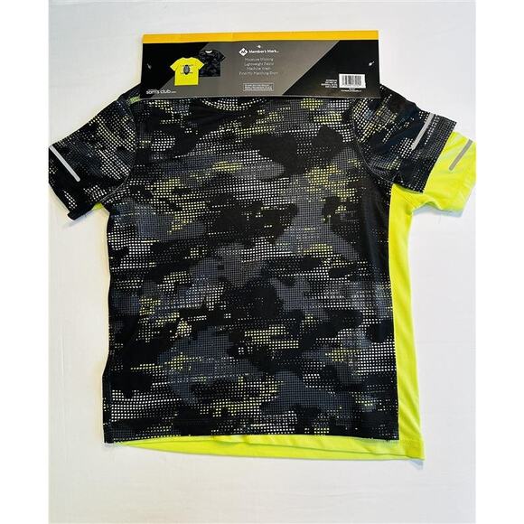 Member's Mark Boy's 2-Pack Active Tees Chartreuse/ Camo, Size 5/6 - Picture 2 of 3